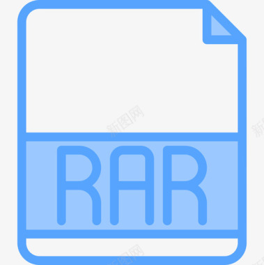 Rar文件扩展名5蓝色图标图标