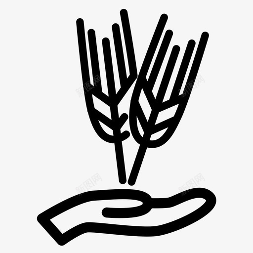 小麦种植收获图标svg_新图网 https://ixintu.com 安全 小穗 小麦 收获 植物 种植 自然