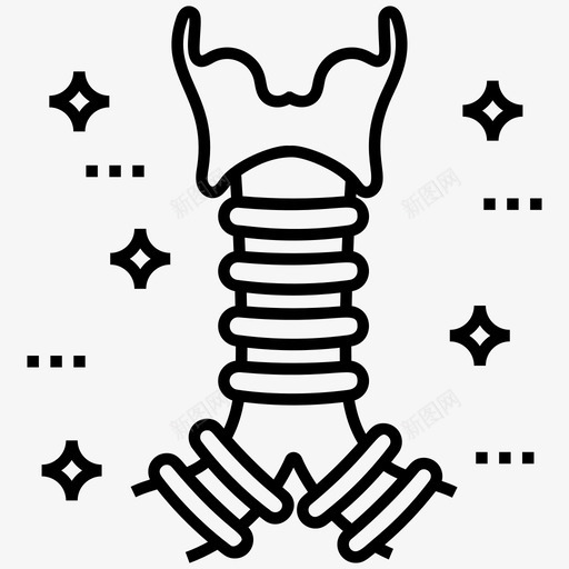 气管身体部位人体脊椎图标svg_新图网 https://ixintu.com 人体脊椎 医用大麻线图标 器官 气管 细胞 脊髓节段 身体部位 骨骼系统