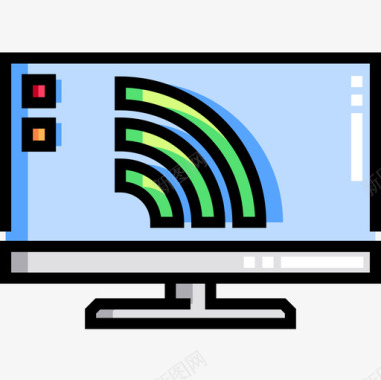 智能电视domotics10线性彩色图标图标