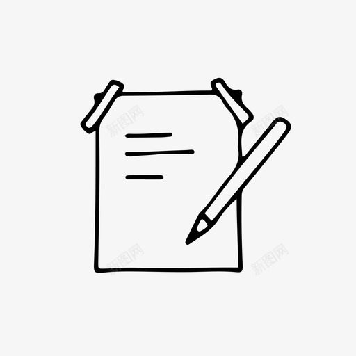 写笔记单子纸图标svg_新图网 https://ixintu.com 单子 笔记 苍蝇 铅笔