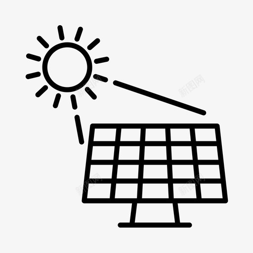 太阳能环保绿色能源图标svg_新图网 https://ixintu.com 再生 可再 可持续发展 太阳能 环保 电池板 绿色 能源