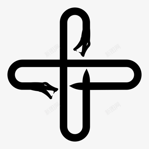 蛇十字架标记蛇图标svg_新图网 https://ixintu.com 标记 蛇 蛇十字架 蛇风格的图标