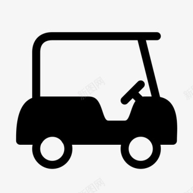 高尔夫球车运输车辆图标图标