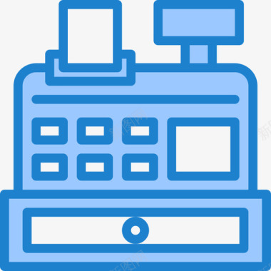 收银机电子商务85蓝色图标图标