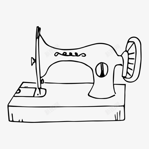 缝纫机针线素描图标svg_新图网 https://ixintu.com 素描 缝纫机 针线