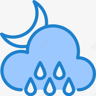 下雨天气182蓝色图标图标