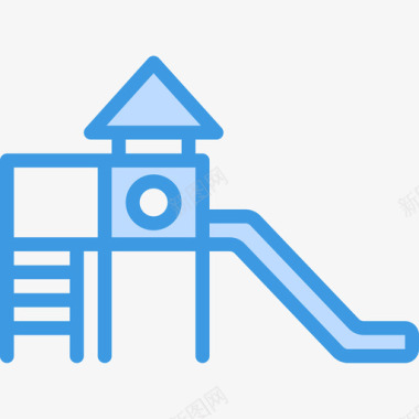 滑梯游乐场11蓝色图标图标