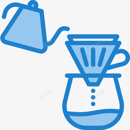 咖啡壶咖啡店76蓝色图标svg_新图网 https://ixintu.com 咖啡壶 咖啡店 蓝色