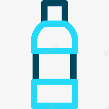 水瓶野餐41线性颜色图标图标
