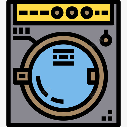 洗衣机家用电器13原色图标svg_新图网 https://ixintu.com 原色 家用电器 洗衣机