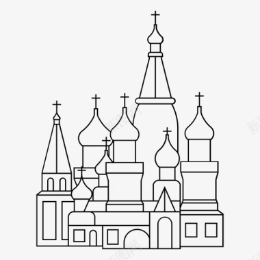 圣巴兹尔大教堂建筑著名的俄罗斯图标图标