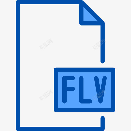 Flv文件和文件夹12蓝色图标svg_新图网 https://ixintu.com Flv 文件和文件夹12 蓝色
