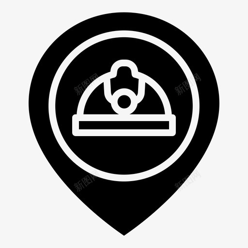 工人位置地图图标svg_新图网 https://ixintu.com 位置 地图 地图针 地点 工人 工程