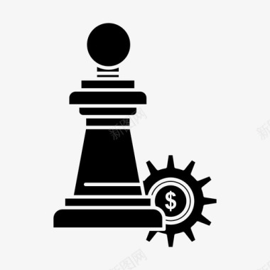 国际象棋商业战略图标图标