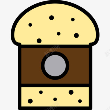 切片面包食品和饮料7线性颜色图标图标