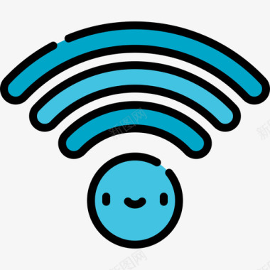线性颜色Wifi113酒店图标图标