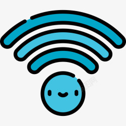 线性颜色Wifi113酒店图标图标