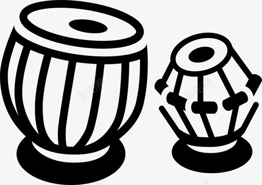 塔布拉鼓印度音乐图标图标