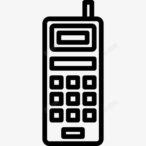 手机复古小工具2线性图标svg_新图网 https://ixintu.com 复古小工具2 手机 线性