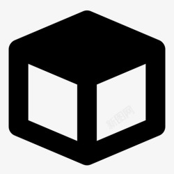 立方盒三维立方顶三维立方盒透视图标高清图片