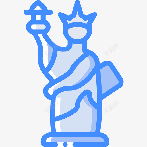 自由女神像地标和纪念碑4蓝色图标svg_新图网 https://ixintu.com 地标和纪念碑4 自由女神像 蓝色