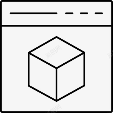 立方体方框浏览器图标图标