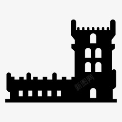 葡萄牙标志贝伦塔堡垒地标图标高清图片