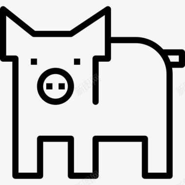 猪动物9直系图标图标