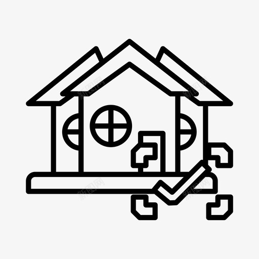 经核实的房屋建筑物物业图标svg_新图网 https://ixintu.com 出售 建筑物 房地产 房屋 核实 物业