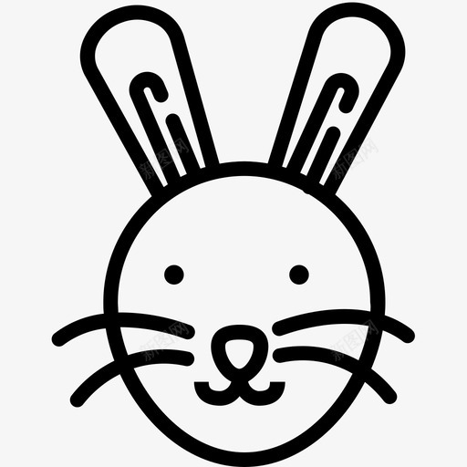 兔年动物脸图标svg_新图网 https://ixintu.com 兔年 农历2019年 动物 十二生肖 脸