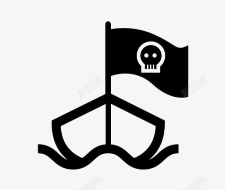 海盗船弃船旗帜图标图标