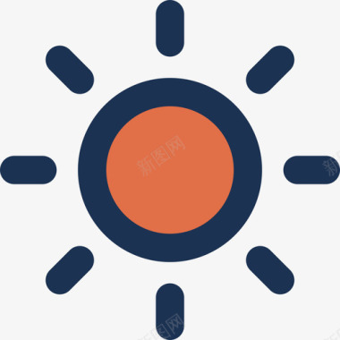 太阳天气138线性颜色图标图标
