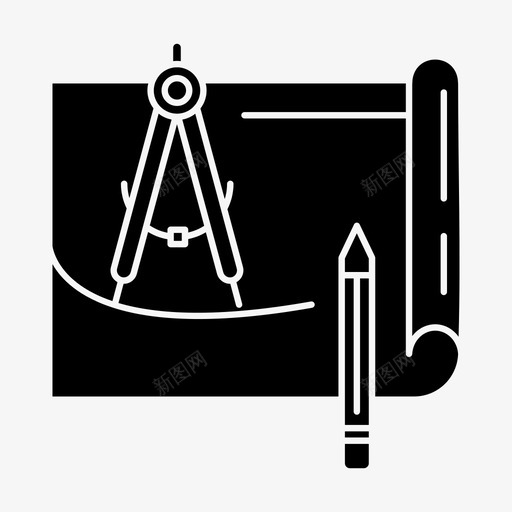 蓝图建筑纸张图标svg_新图网 https://ixintu.com 建筑 建筑和建筑 纸张 蓝图