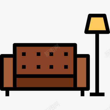 沙发电子设备8线性颜色图标图标