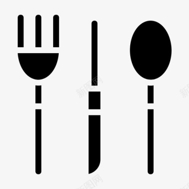 厨房用具叉子刀图标图标