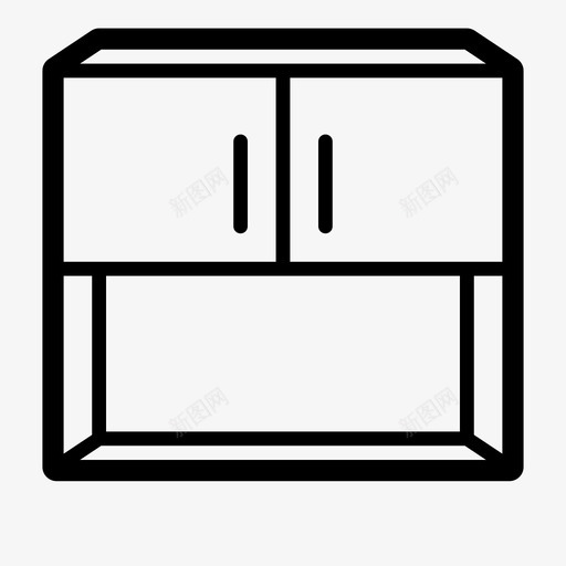 壁柜门组合厨房图标svg_新图网 https://ixintu.com 厨房家具 壁柜 组合厨房 门