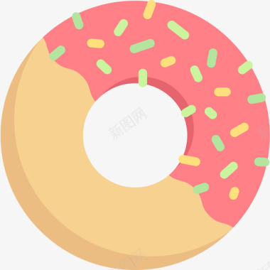 甜甜圈食物123扁平图标图标