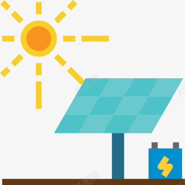 太阳能电池板工业47平板图标图标