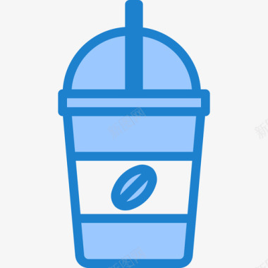 纸杯咖啡52蓝色图标图标