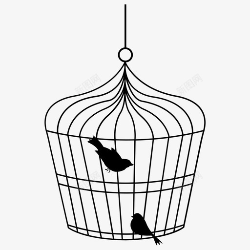 鸟笼动物鸟图标svg_新图网 https://ixintu.com 动物 甜食 笼子 鸟笼