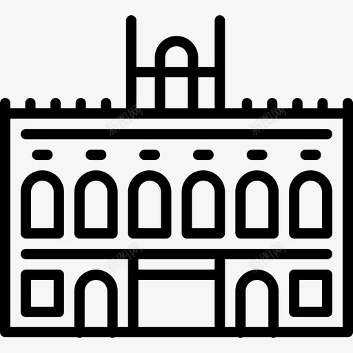 皇家宫殿西班牙风格直系图标svg_新图网 https://ixintu.com 宫殿 皇家 直系 西班牙 风格