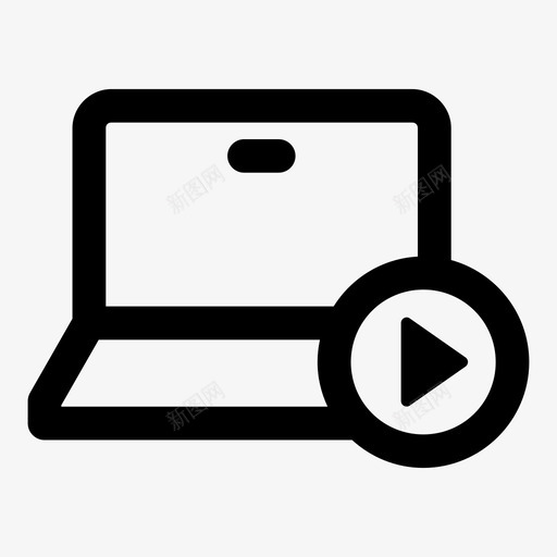 视频教程笔记本电脑播放器图标svg_新图网 https://ixintu.com 播放器 教程 教育 电脑 笔记本 视频