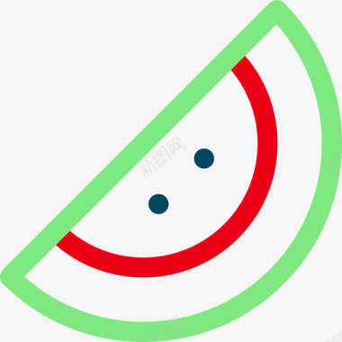 西瓜野餐41线形颜色图标图标