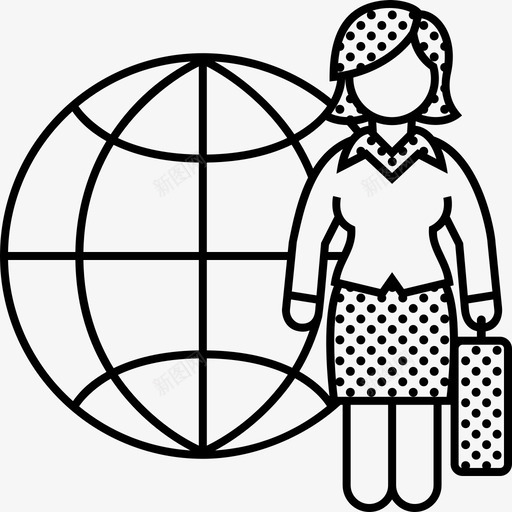 国际商务女性世界商务女性点图标svg_新图网 https://ixintu.com 世界 商务 国际商务 女性