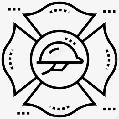 消防员紧急服务消防部门图标图标
