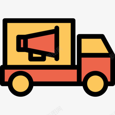 卡车广告17直线颜色橙色图标图标