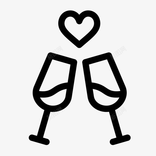 爱干杯香槟玻璃图标svg_新图网 https://ixintu.com 二月情人节 心 情人节 爱干杯 玻璃 香槟
