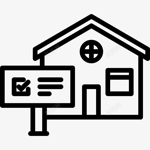 标志房子标语牌图标svg_新图网 https://ixintu.com 包含隐藏层或元素 房子 投票 投票人 标志 标语牌