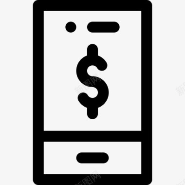 智能手机税15线性图标图标